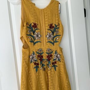 Yellow embellished dress